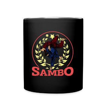 Sambo Martial Arts Wrestling Russia Sport - Full Colour Mug - black - Front