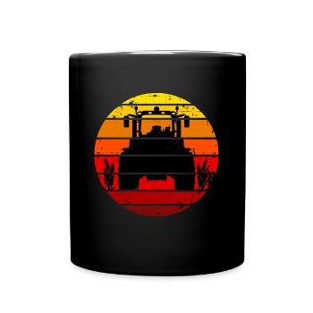 Tractor, Sunset, Farmer, Farmer, Tractor - Full Colour Mug - black - Front