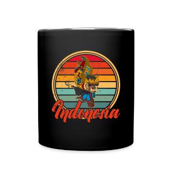 Bali Java Wayang Indonesien Ozeanien Reise - Tasse einfarbig - Schwarz - Vorne