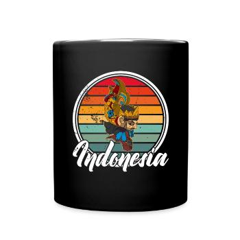 Bali Java Wayang Indonesien Ozeanien Reise - Tasse einfarbig - Schwarz - Vorne