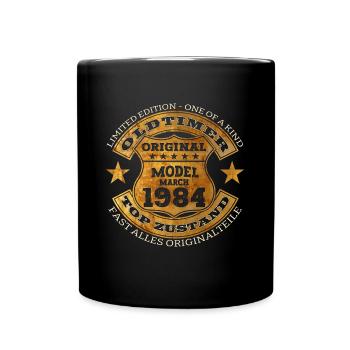 40th Birthday Vintage March Vintage 1984 - Full Colour Mug - black - Front