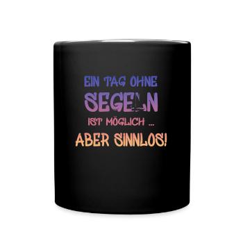 Segeln Segler Segelboot Kapitän - Tasse einfarbig - Schwarz - Vorne