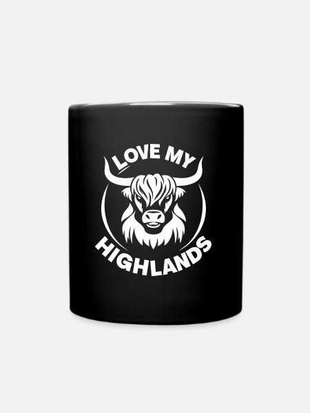 Meine Highlands Rinder ich liebe Highlands - Tasse einfarbig - Schwarz