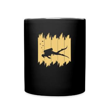 Tauchen Diving - Tasse einfarbig - Schwarz - Vorne