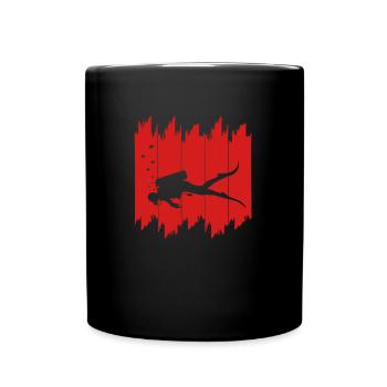 Tauchen Taucher Urlaub Strand Meer Reise Dive - Tasse einfarbig - Schwarz - Vorne