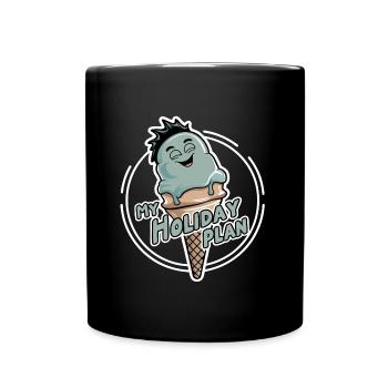 Laughing Ice Cream Cone Funny Ice Cream Design Saying - Full Colour Mug - black - Front