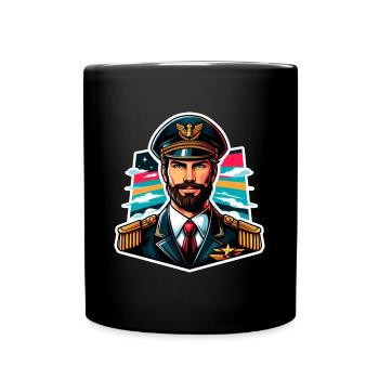 Capitaine coloré - Mug uni - noir - Devant