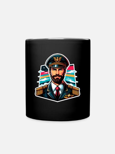 Kapitän bunt - Tasse einfarbig - Schwarz