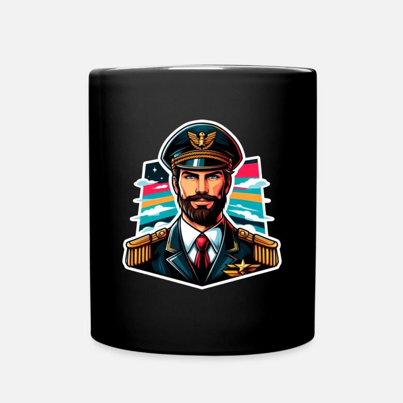 Kapitän bunt - Tasse einfarbig - Schwarz