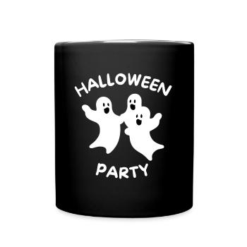 Halloween Party - Lustige Geister-Design - Tasse einfarbig - Schwarz - Vorne