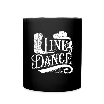 Line Dancing Country Dance - Line Dance Tanzen - Full Colour Mug - black - Front