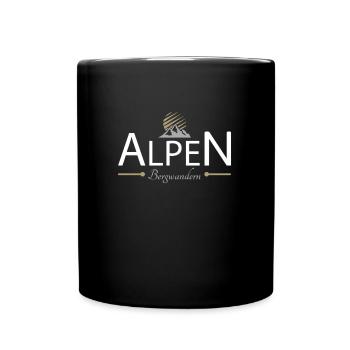 Alpen Bergwandern - Tasse einfarbig - Schwarz - Vorne