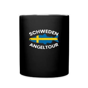 Schweden Angeltour - Tasse einfarbig - Schwarz - Vorne