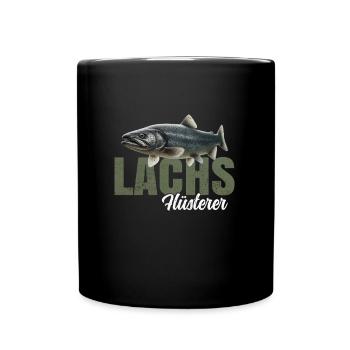 Lachs Flüsterer - Tasse einfarbig - Schwarz - Vorne