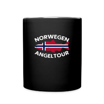 Norwegen Angeltour - Tasse einfarbig - Schwarz - Vorne