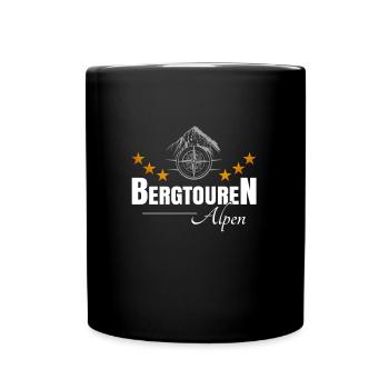 Bergtouren Alpen - Tasse einfarbig - Schwarz - Vorne