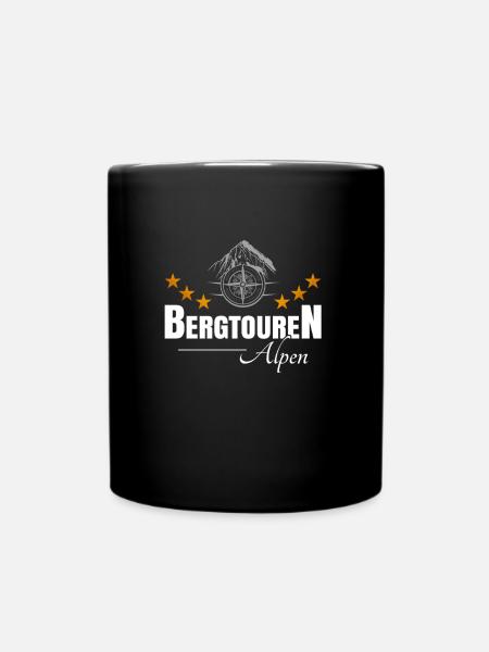 Bergtouren Alpen - Tasse einfarbig - Schwarz