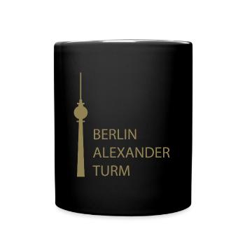 Funny Berlin TV Tower Parody Minimal - Full Colour Mug - black - Front