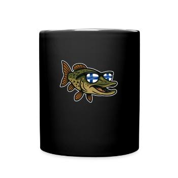 Finlande Pêche au brochet - Mug uni - noir - Devant
