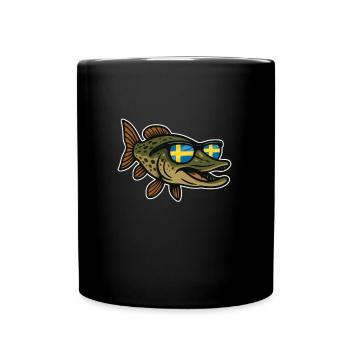 Suède Pêche au brochet - Mug uni - noir - Devant
