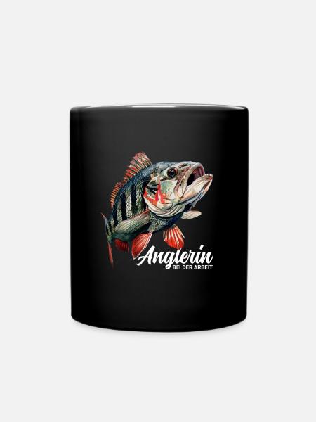 Anglerin - Tasse einfarbig - Schwarz