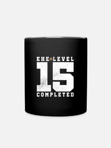 Ehe Level 15 Completed - Ensfarvet krus - sort