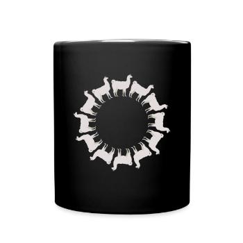 Lama alpaga dans un cercle - Mug uni - noir - Devant