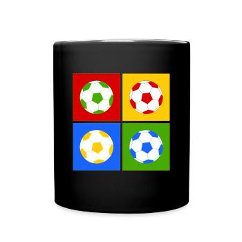 Fußball Pop-Art - Tasse einfarbig - Schwarz - Vorne