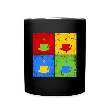 Kaffee Tee Cappuccino - Tasse einfarbig - Schwarz - Vorne