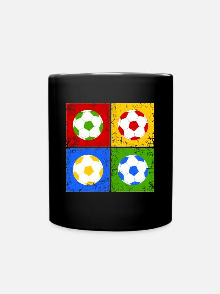 Fußball Pop-Art - Tasse einfarbig - Schwarz
