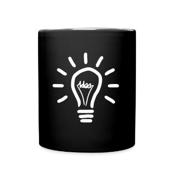 Glühbirne Idee - Tasse einfarbig - Schwarz - Vorne