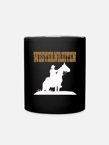 Westernreiten Reitsport Reiten Pferde - Tasse einfarbig - Schwarz