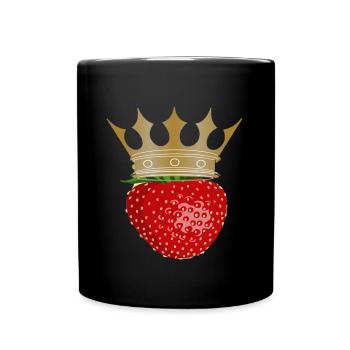 Erdbeere - Tasse einfarbig - Schwarz - Vorne