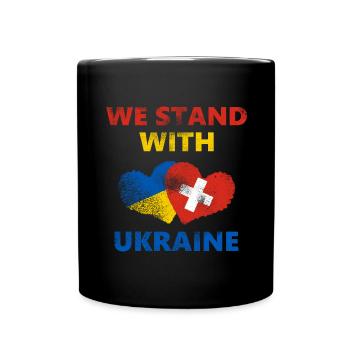 Ukraine - Tasse einfarbig - Schwarz - Vorne