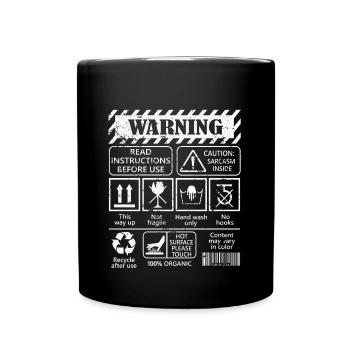 Instructions for Use - Warnings Humor and Sarcasm - Full Colour Mug - black - Front