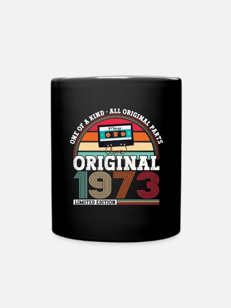 Original May 1973 50th Birthday Gift Men - Full Colour Mug - black