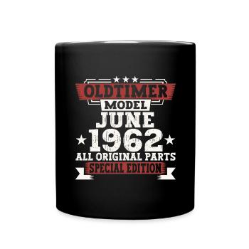Oldtimer June 1962 Birthday Gift Men Fun - Full Colour Mug - black - Front