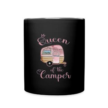 Reine du Camping-car - Caravane Femme - Mug uni - noir - Devant