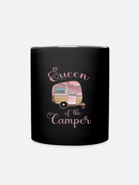 Queen of the Camper - Womens Caravan - Tasse einfarbig - Schwarz