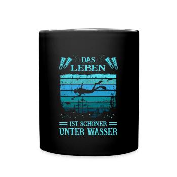 Tauchen - Das Leben ist schöner unter Wasser - Tasse einfarbig - Schwarz - Vorne