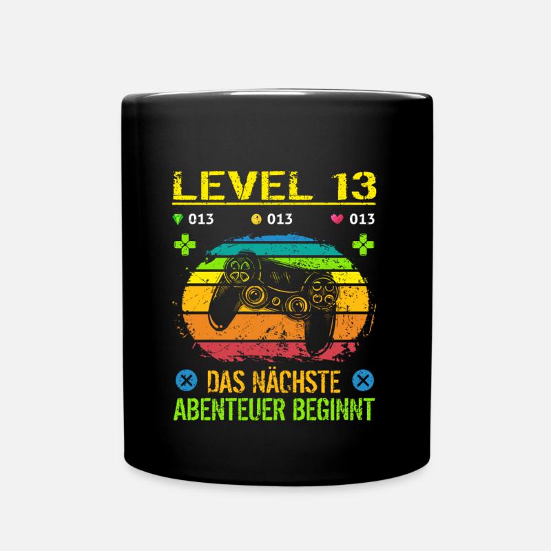 Geburtstag Gamer Level 13 Geburtstagsshirt Jungen - Tasse einfarbig - Schwarz