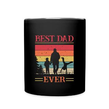 Best Dad Ever - 2 kids -retro vintage-Father´s Day - Tasse einfarbig - Schwarz - Vorne