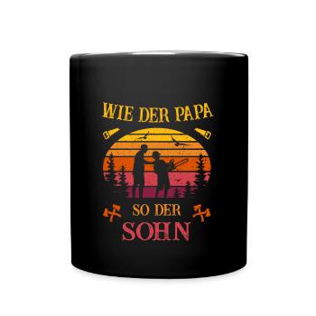 Wie der Papa so der Sohn - Kettensäge - Vatertag - Tasse einfarbig - Schwarz - Vorne