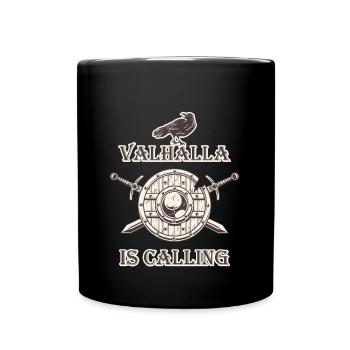 Viking - Valhalla Is Calling - Tasse einfarbig - Schwarz - Vorne