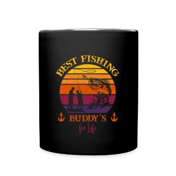 Best Fishing Buddy´s for Life - Fishing Team - Tasse einfarbig - Schwarz - Vorne