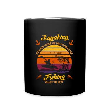 Kayaking Solves Most of My Problems - Fishing - Tasse einfarbig - Schwarz - Vorne