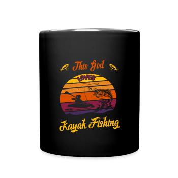 This Girl Loves Kayak Fishing - Tasse einfarbig - Schwarz - Vorne