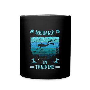Diver -Scuba Diving - Mermaid in Training - Tasse einfarbig - Schwarz - Vorne