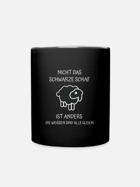 Schafe - Nicht das schwarze Schaf ist Anders - Tasse einfarbig - Schwarz