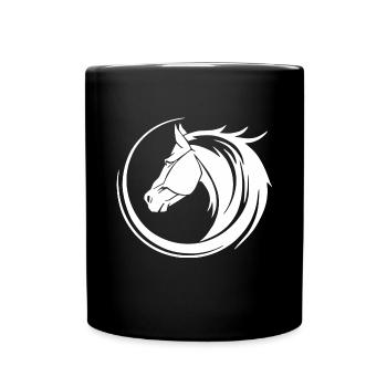 Cheval Équitation Équitation Sport équestre Tribal - Mug uni - noir - Devant